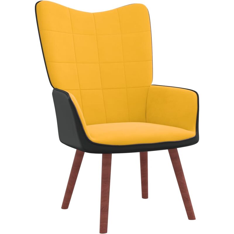 

Silla de relajación terciopelo y PVC amarillo mostaza - Amarillo - Vidaxl
