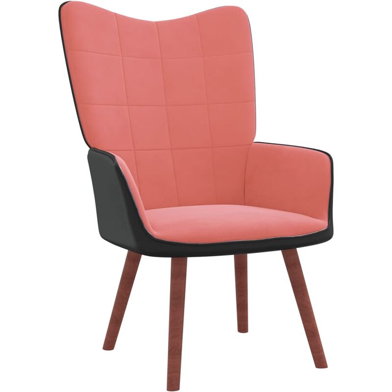 

Silla de relajación terciopelo y PVC de rosa - Rosa - Vidaxl