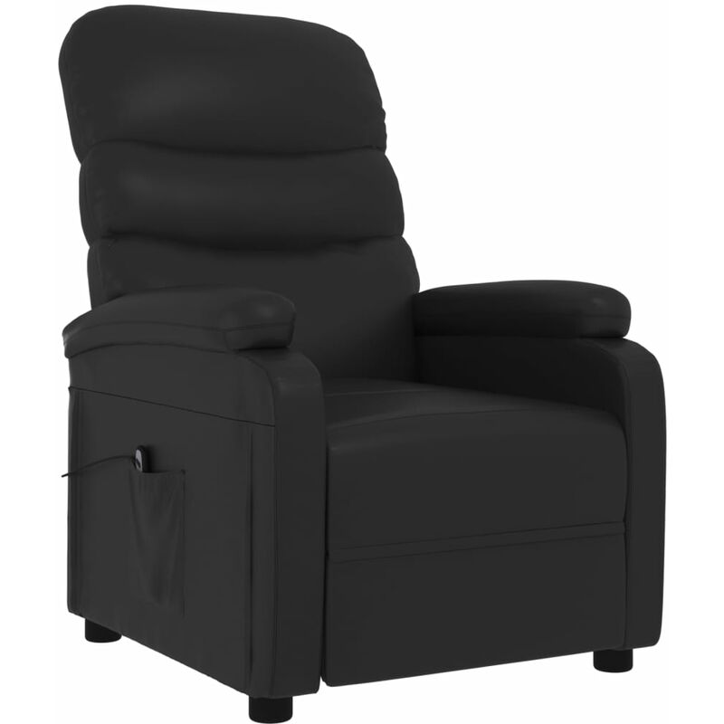 

Sillón eléctrico reclinable de piel sintética negra - Negro - Vidaxl