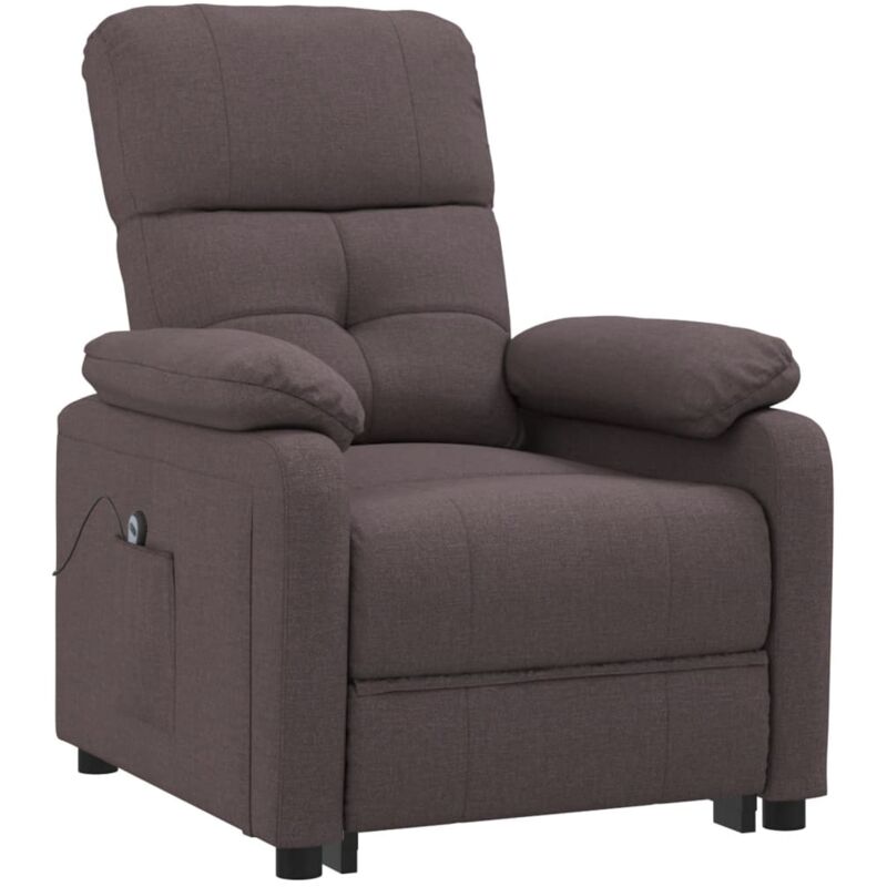 

Sillón eléctrico reclinable de tela marrón oscuro - Marrón - Vidaxl