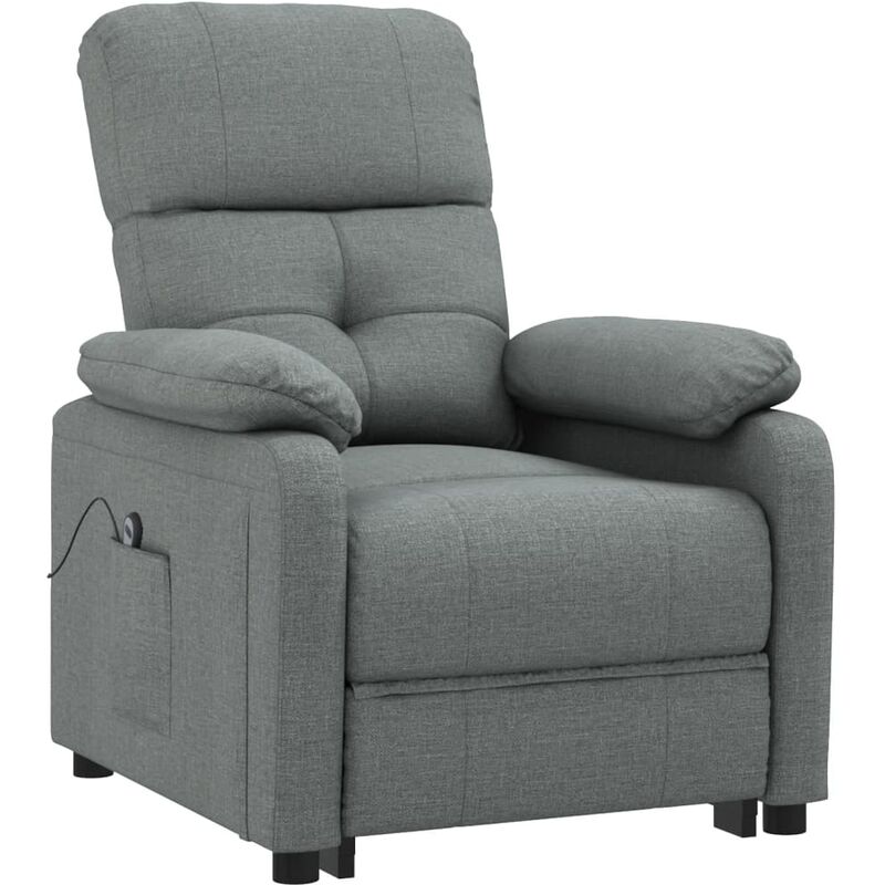 

Sillón eléctrico reclinable de tela gris oscuro - Gris - Vidaxl