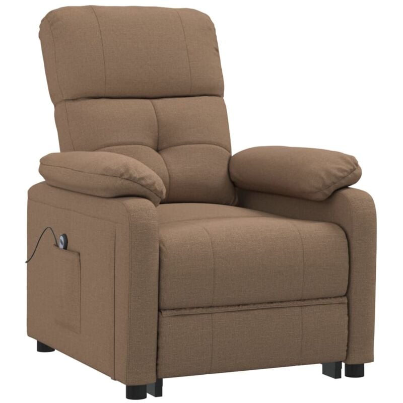 

Sillón eléctrico reclinable de tela marrón - Marrón - Vidaxl