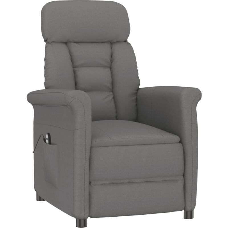 

Sillón eléctrico reclinable piel de ante sintética gris oscuro - Gris - Vidaxl
