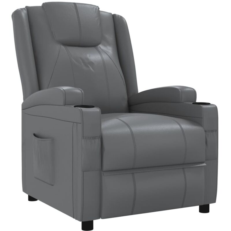 

Sillón Reclinable de Cuero Sintético Gris Antracita - Antracita - Vidaxl
