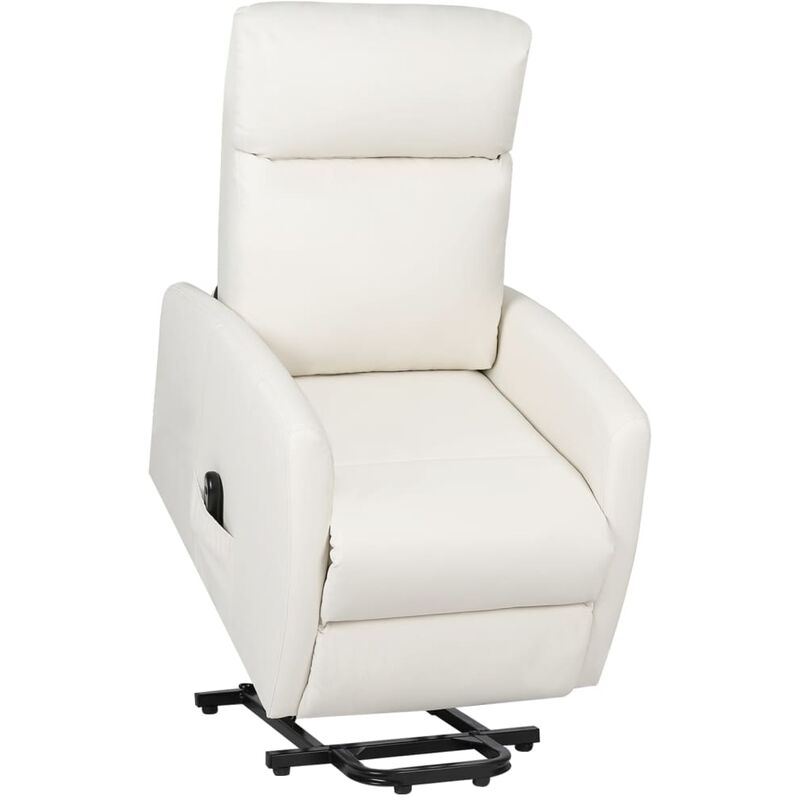 

Sillón reclinable de pie de cuero sintético color crema - Crema - Vidaxl