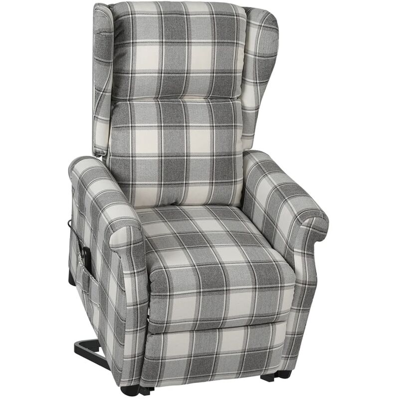 

Sillón reclinable de pie de tela blanco y gris - Gris - Vidaxl