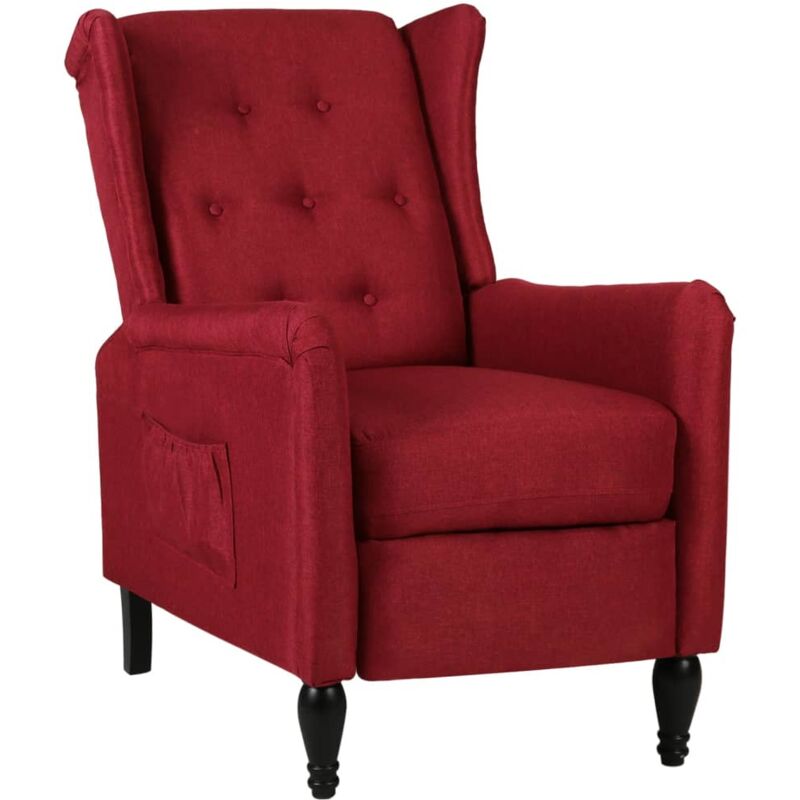 

Sillón reclinable de tela rojo tinto - Rojo - Vidaxl