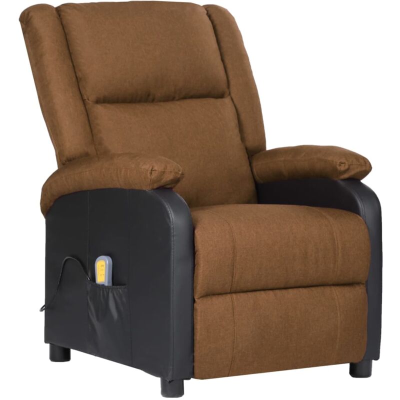 

Sillón reclinable masaje cuero sintético y tela gris taupe - Gris Topo - Vidaxl