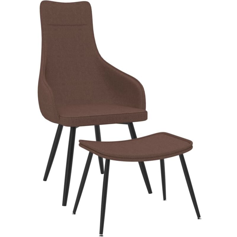

Sillón de Tela con Reposapiés Marrón - Marrón - Vidaxl