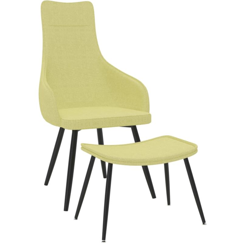 

vidaXL Sillón de Tela con Reposapiés Verde - Verde