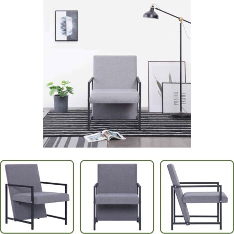 vidaXL Sillón de calidad -  Sillón de tela gris claro