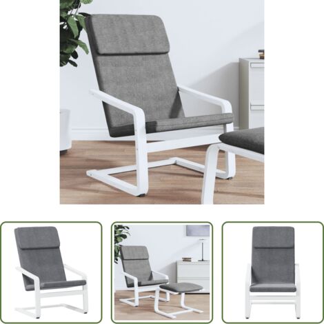 vidaXL Sillón de madera -  Sillón de relax de tela gris oscuro