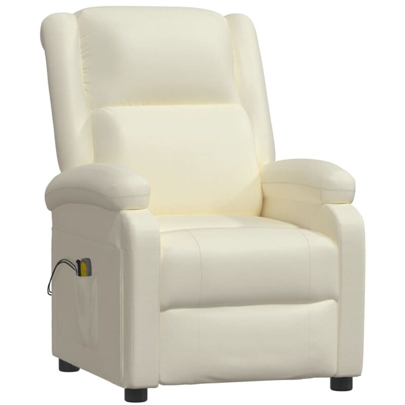

Sillón de masaje eléctrico reclinable piel sintética blanca - Blanco - Vidaxl