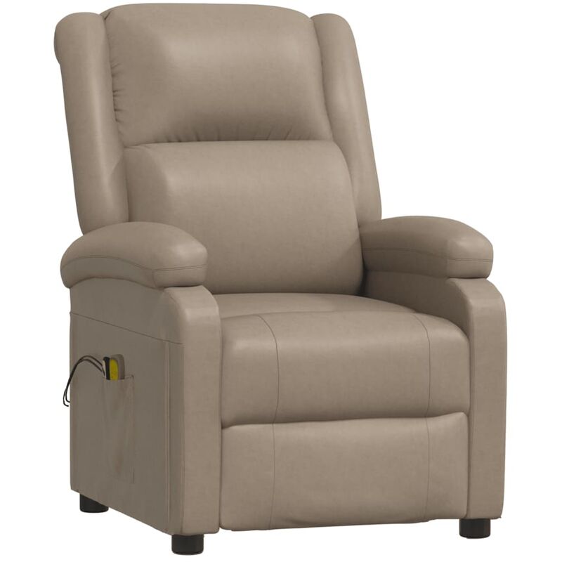 

Sillón de masaje eléctrico reclinable piel sintética capuchino - Marrón - Vidaxl