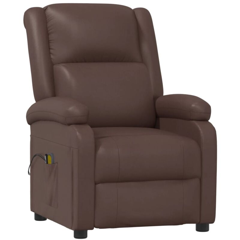 

Sillón de masaje eléctrico reclinable piel sintético marrón - Marrón - Vidaxl