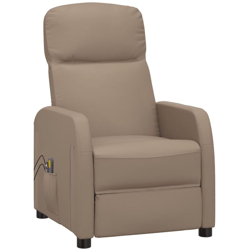 

Sillón de masaje eléctrico reclinable de sintético piel cappuccino - Marrón - Vidaxl