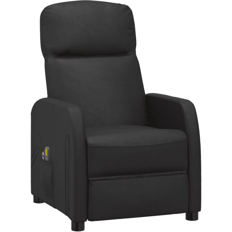 

Sillón de masaje eléctrico reclinable de sintético cuero negro - Negro - Vidaxl