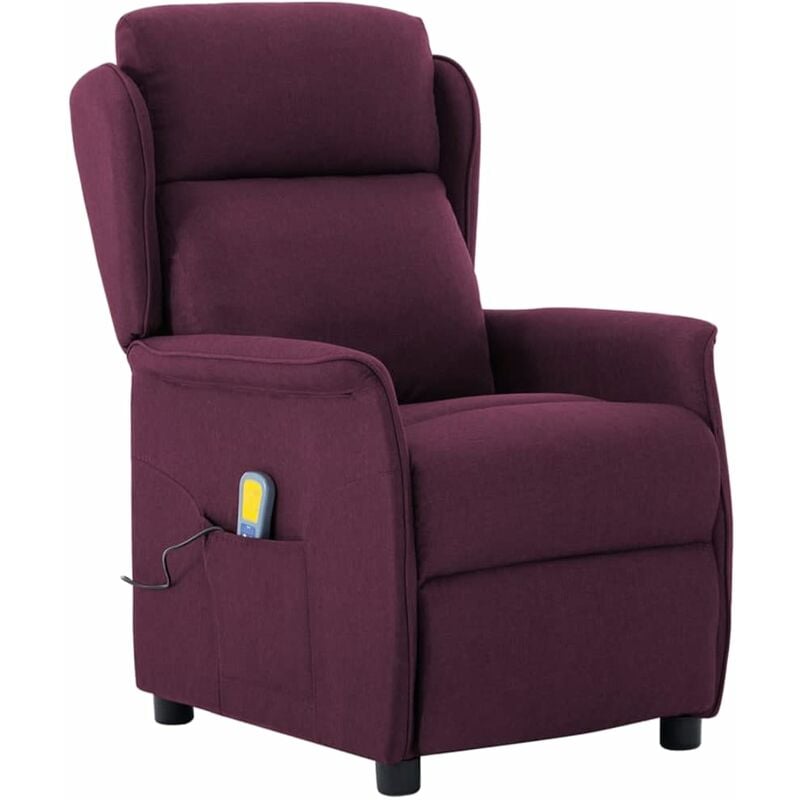 

Sillón de masaje eléctrico y reclinable de tela morado - Púrpura - Vidaxl