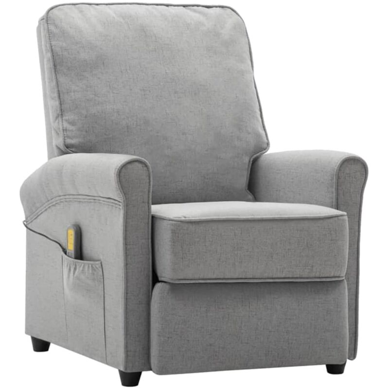 

Sillón de masaje eléctrico de reclinable tela gris claro - Gris - Vidaxl
