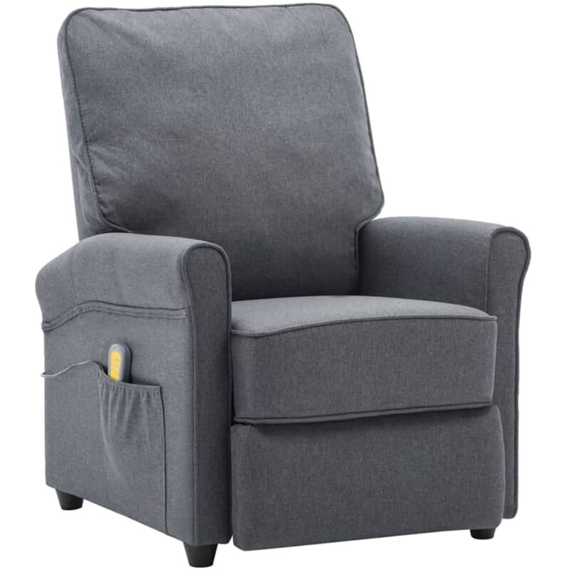 

Sillón de masaje eléctrico de tela gris oscuro - Gris - Vidaxl