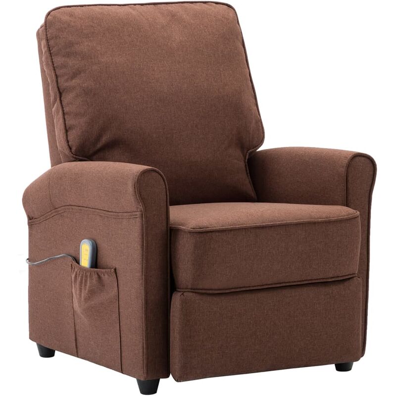 

Sillón de masaje eléctrico de tela marrón - Marrón - Vidaxl