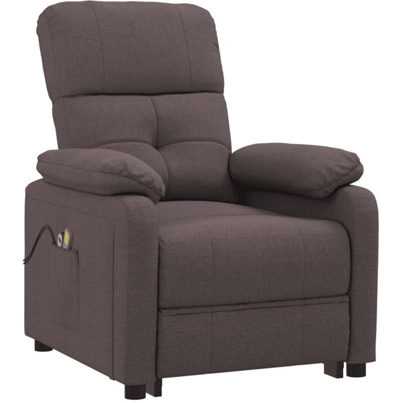 

Sillón de masaje eléctrico y reclinable tela marrón oscuro - Marrón - Vidaxl