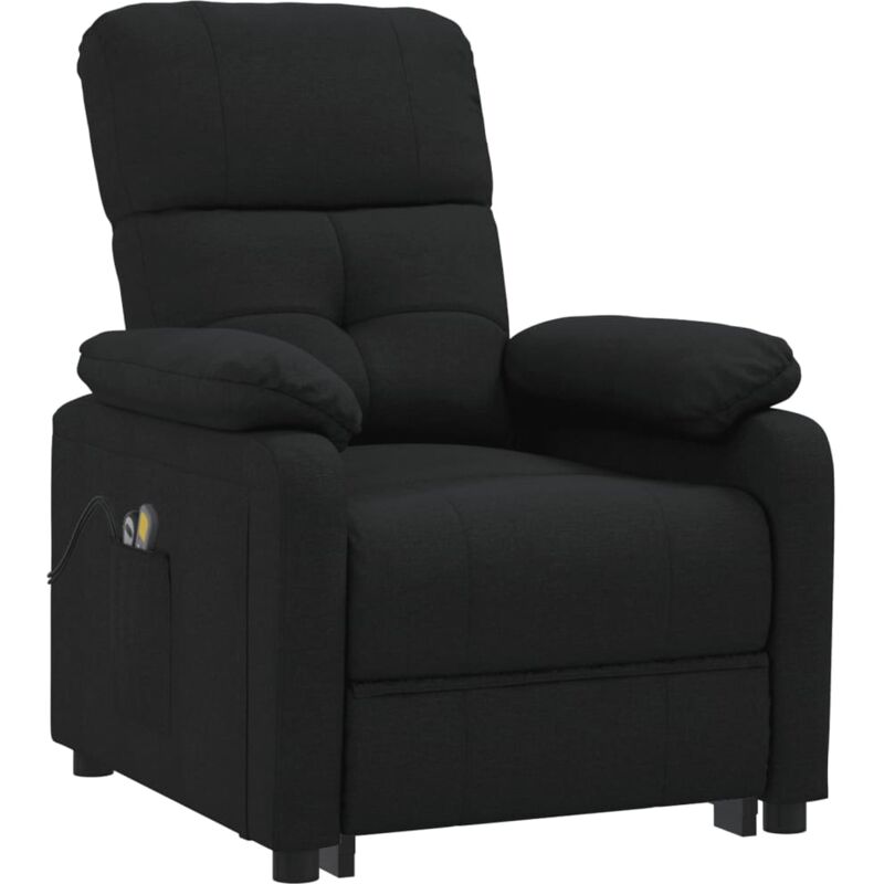 

vidaXL Sillón de masaje eléctrico y reclinable tela negro - Negro