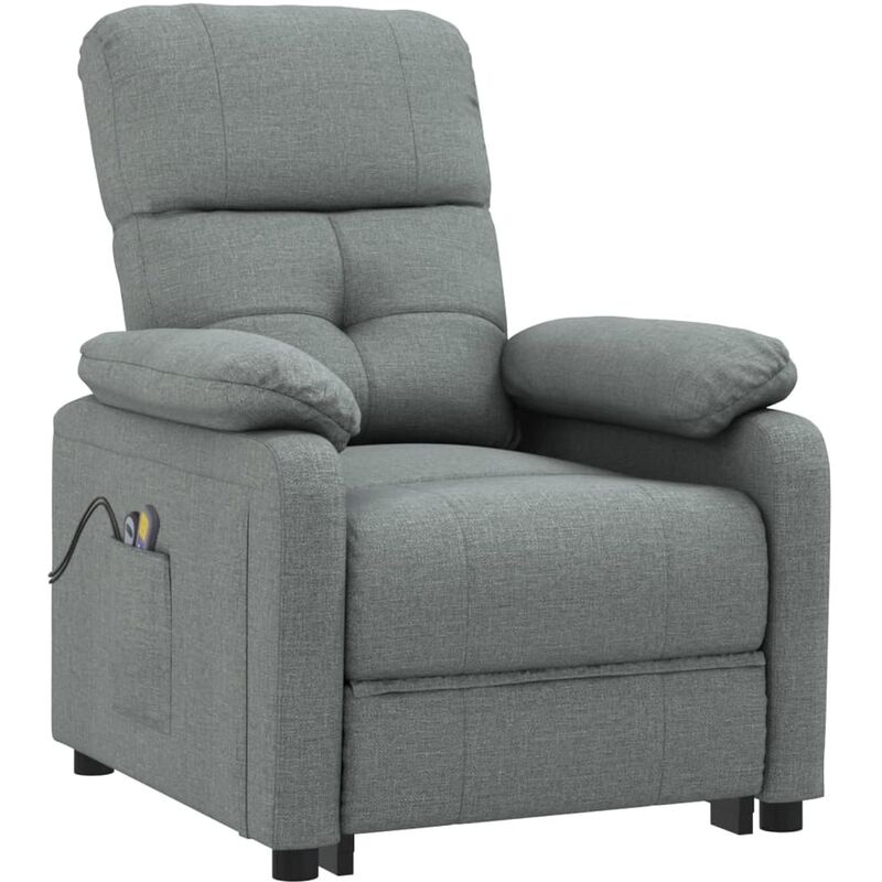 

Sillón de masaje eléctrico y reclinable tela gris oscuro - Gris - Vidaxl