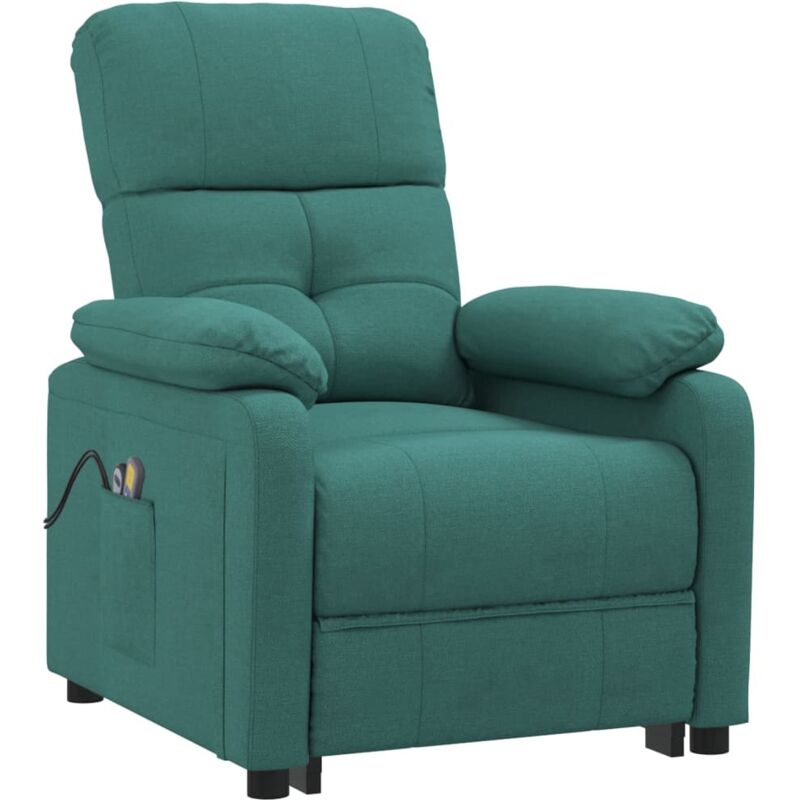 

Sillón de masaje eléctrico y reclinable tela verde oscuro - Verde - Vidaxl