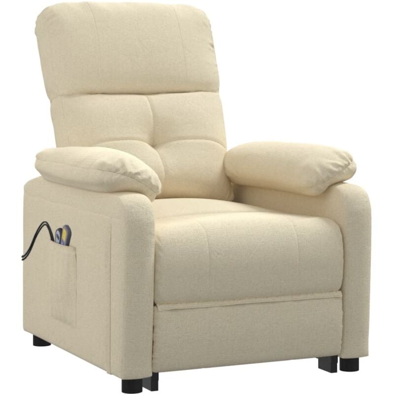 

Sillón de masaje eléctrico y reclinable tela crema - Crema - Vidaxl