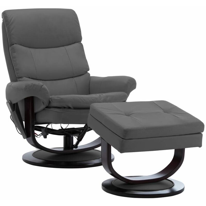 

Madera Curvada Sillón Reclinable de Masaje Cuero Sintético Antracita - Antracita - Vidaxl