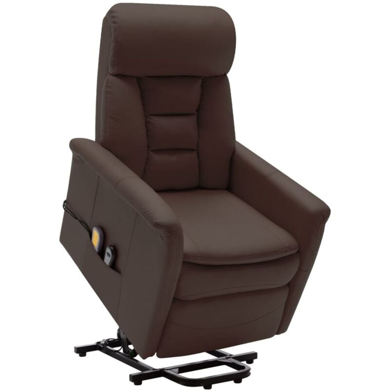 

Sillón de masaje reclinable de cuero sintético marrón - Marrón - Vidaxl