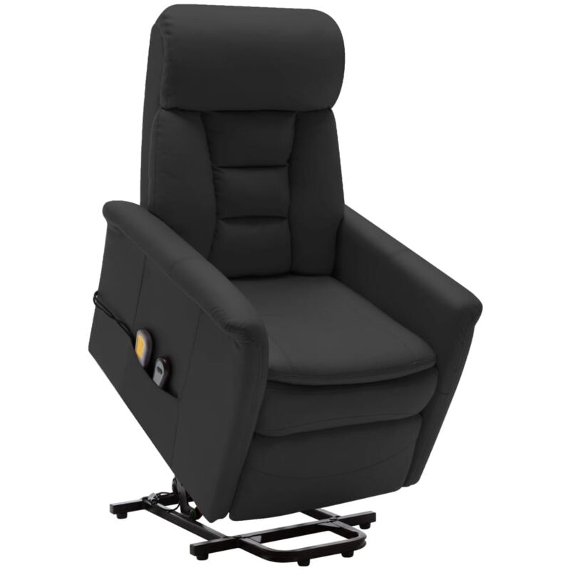 

Sillón de masaje reclinable de cuero sintético negro - Negro - Vidaxl