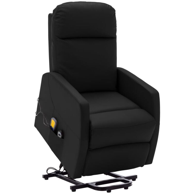 

Sillón de Masaje Reclinable de Cuero Sintético Negro - Negro - Vidaxl