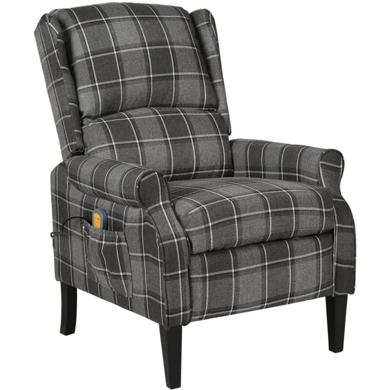 

Sillón de masaje reclinable de tela gris - Gris - Vidaxl