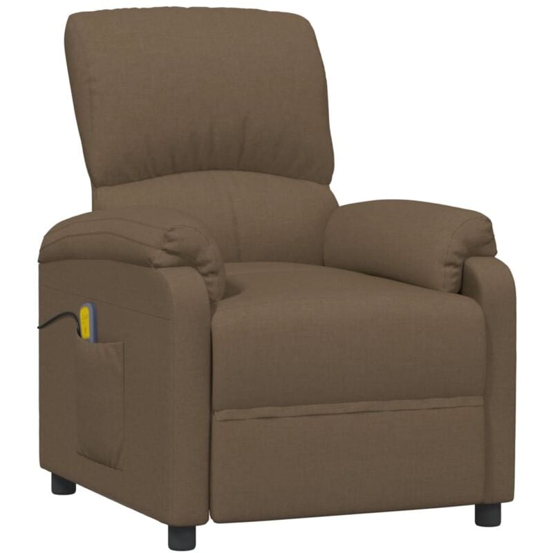 

Sillón de masaje reclinable de tela marrón - Marrón - Vidaxl