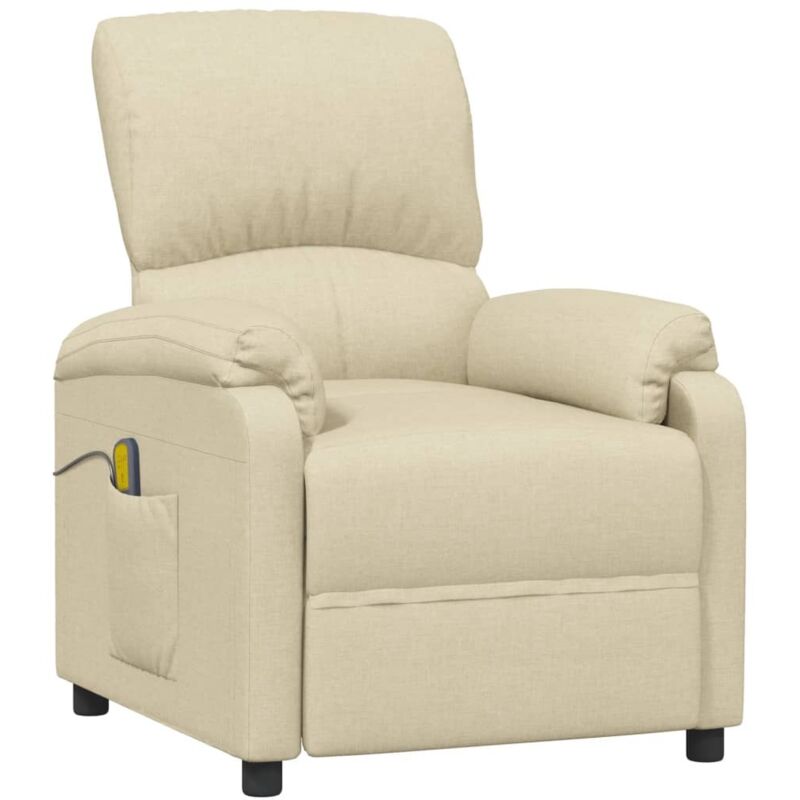

Sillón de masaje reclinable de tela crema - Crema - Vidaxl
