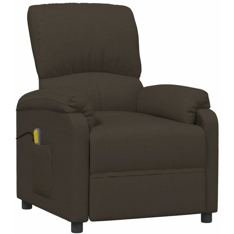 

Sillón de masaje reclinable de tela marrón oscuro - Marrón - Vidaxl