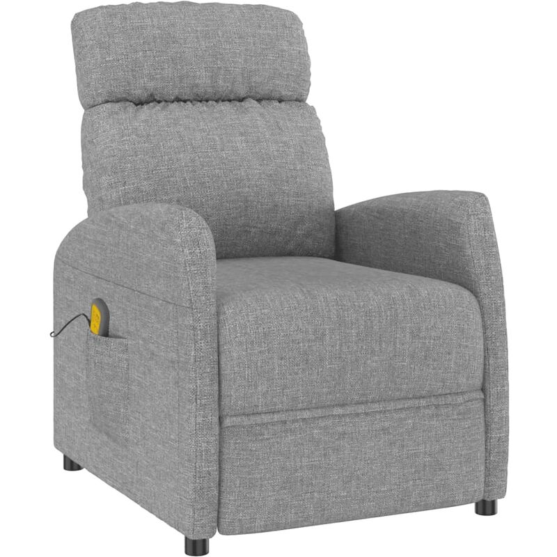 

Sillón de Masaje Reclinable de Tela Gris Claro - Gris - Vidaxl