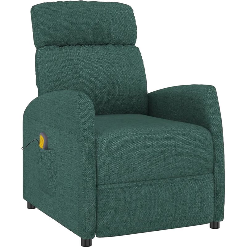 

vidaXL Sillón de Masaje Reclinable de Tela Verde Oscuro - Verde