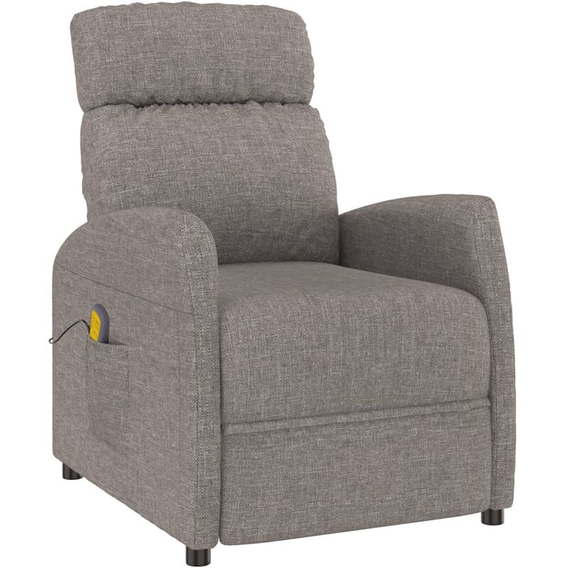 

Sillón de Masaje Reclinable de Tela Gris Topo - Gris Topo - Vidaxl