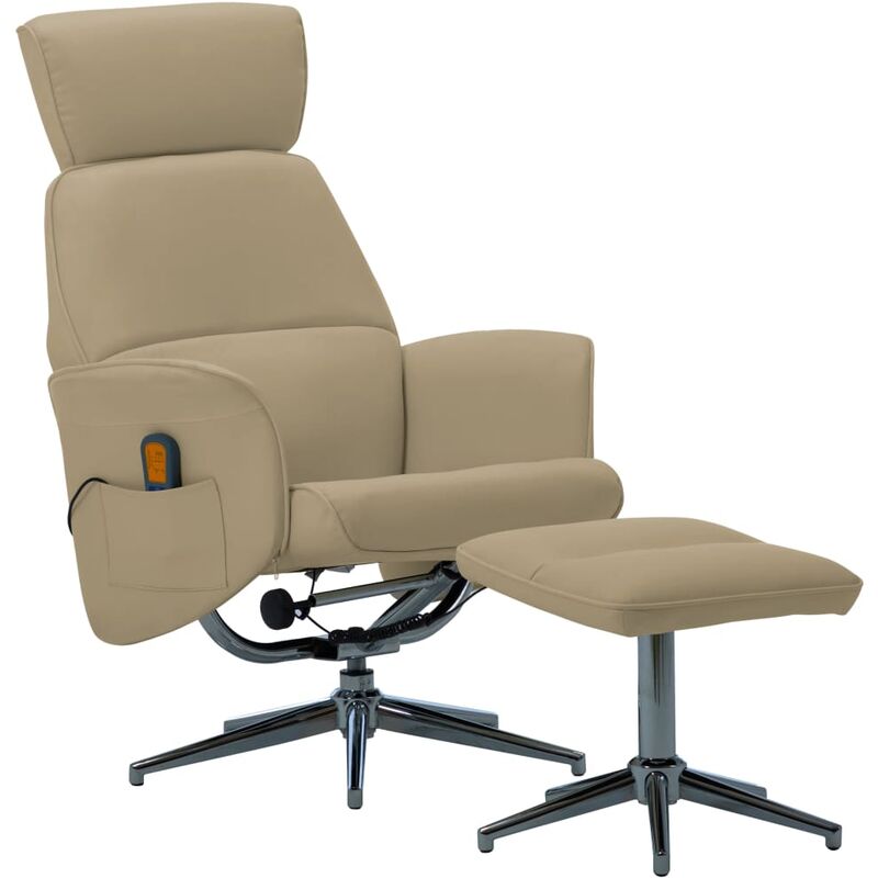 

Sillón Reclinable con Reposapiés Cuero Sintético Capuchino - Marrón - Vidaxl