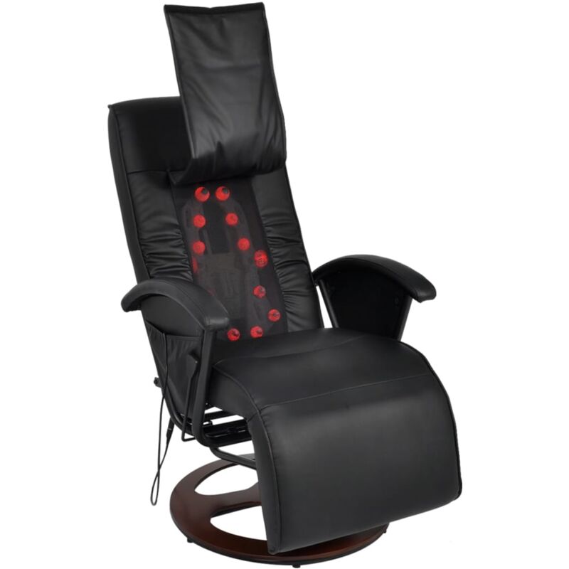 

Sillón de Masaje Shiatsu de Cuero Sintético Negro - Negro - Vidaxl