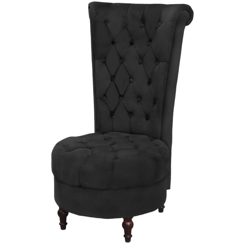 

Sillón de Respaldo Alto de Tela Negro - Negro - Vidaxl