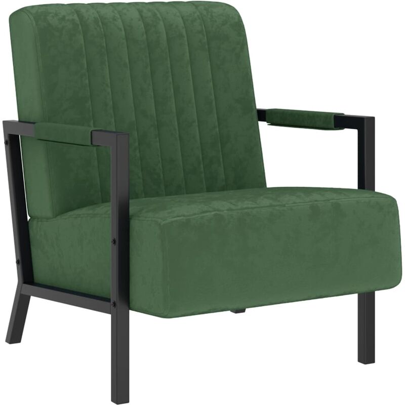 

Sillón de terciopelo verde oscuro - Verde - Vidaxl