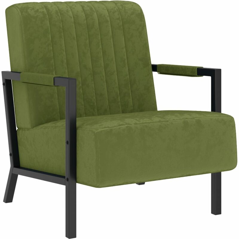 

Sillón de terciopelo verde claro - Verde - Vidaxl