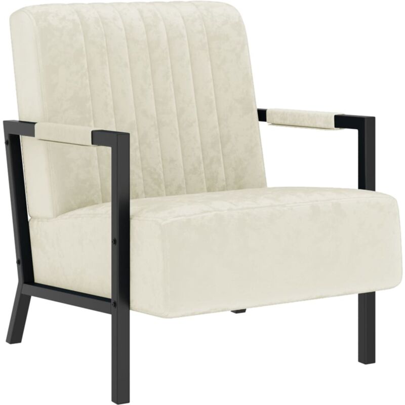 

Sillón de terciopelo blanco crema - Blanco - Vidaxl