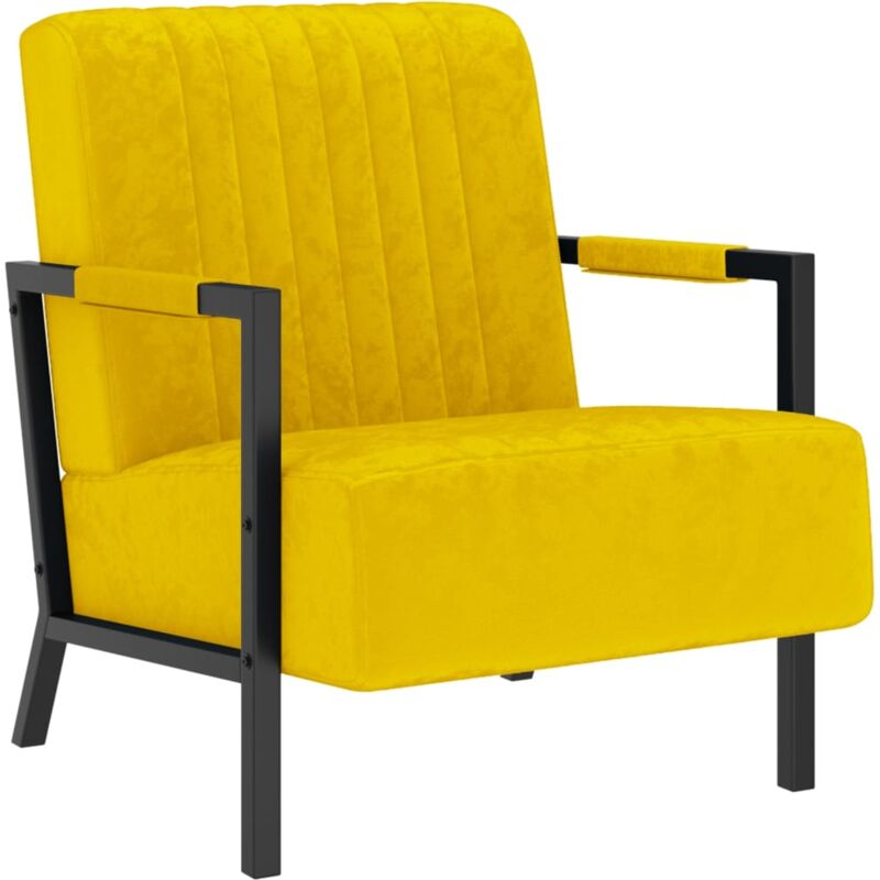 

Sillón de terciopelo amarillo mostaza - Amarillo - Vidaxl