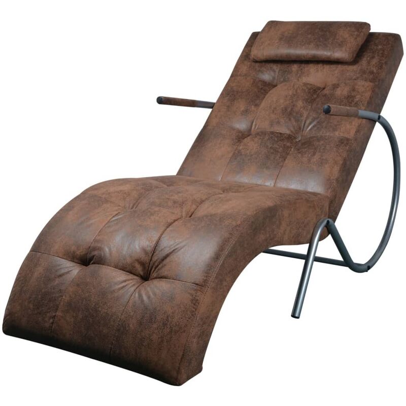 

Diván con Almohada de Cuero Sintético Marrón - Marrón - Vidaxl