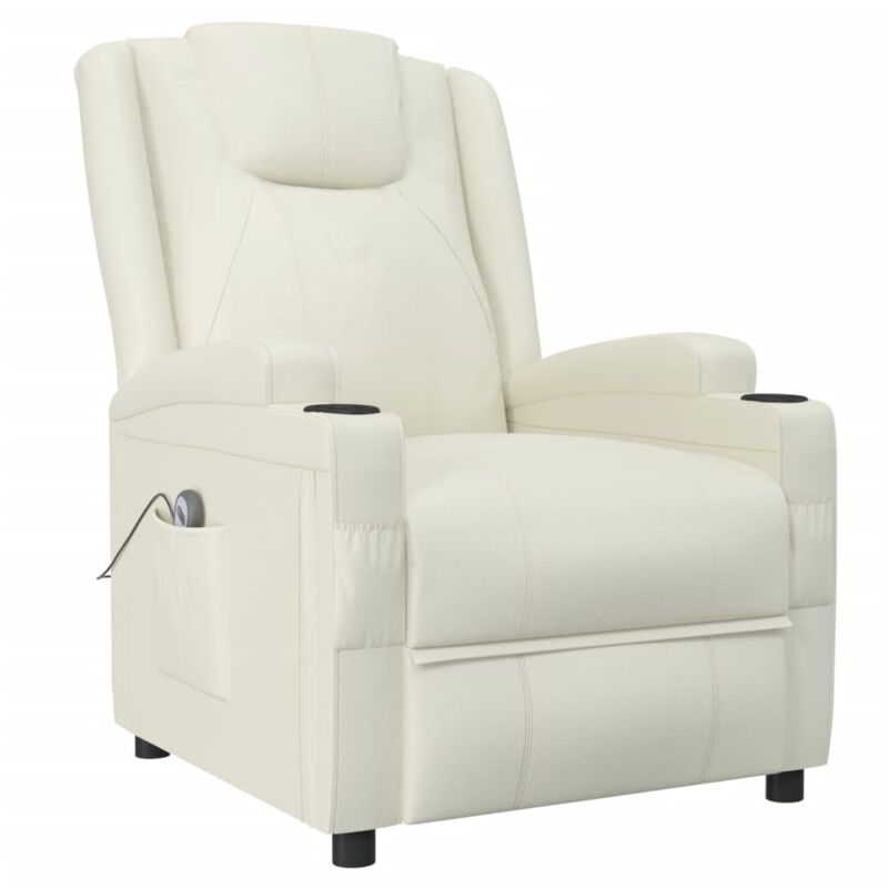 

Sillón eléctrico reclinable de cuero sintético crema - Blanco - Vidaxl